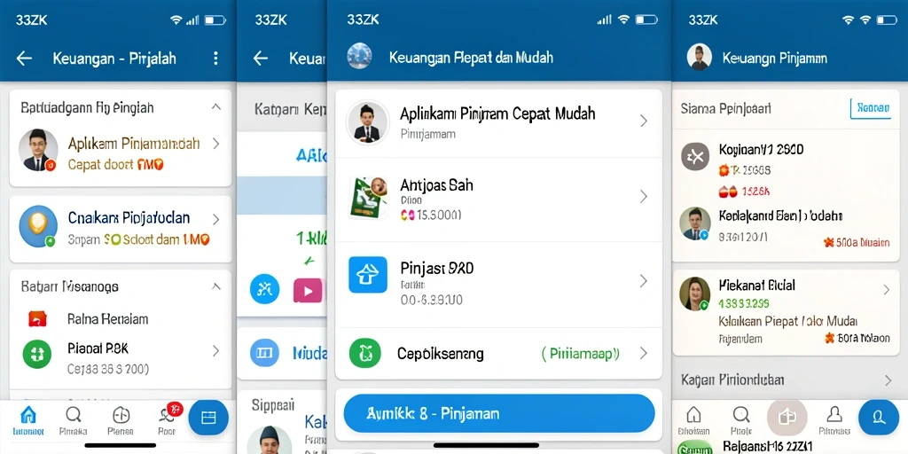 Antarmuka aplikasi 33ZK yang mudah digunakan untuk pengajuan pinjaman.