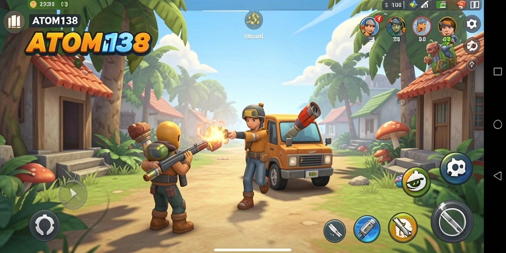 Antarmuka menarik game Kasual ATOM138 yang mudah dipahami.