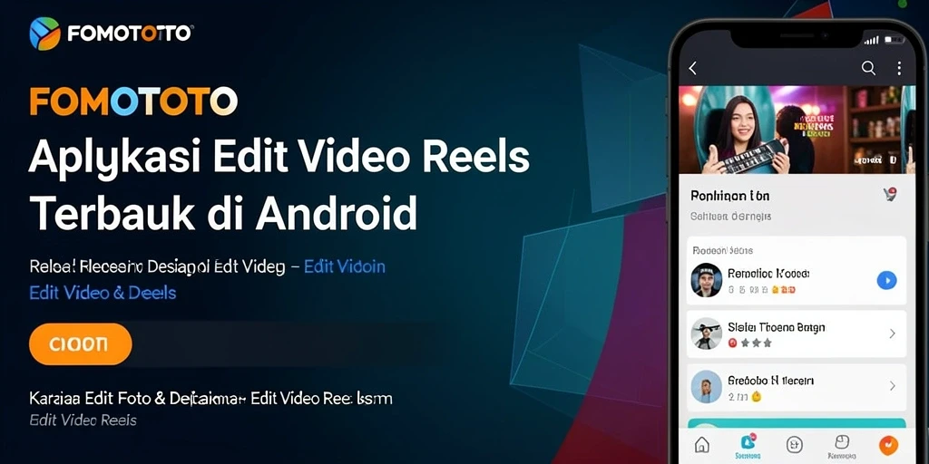 Tampilan antarmuka pengguna FOMOTOTO untuk pengeditan video reels.