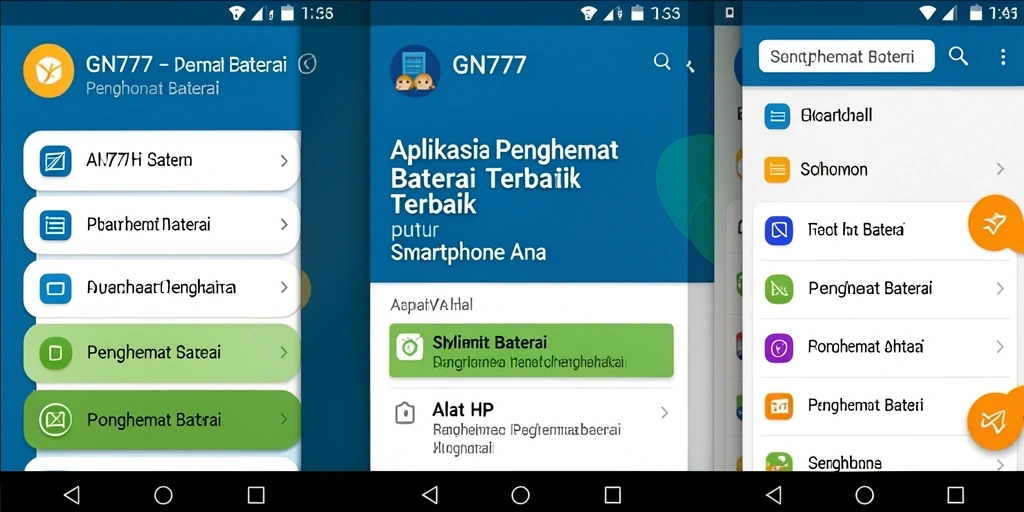 Screenshot aplikasi GN777 menampilkan antarmuka Penghemat Baterai yang intuitif.