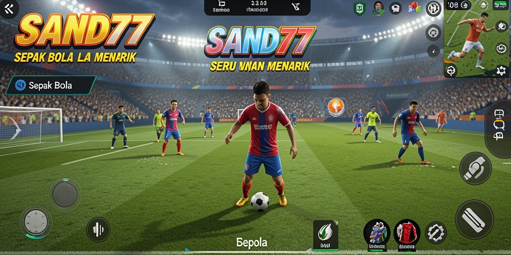 Tampilan antarmuka SAND77 saat pertandingan sepak bola.
