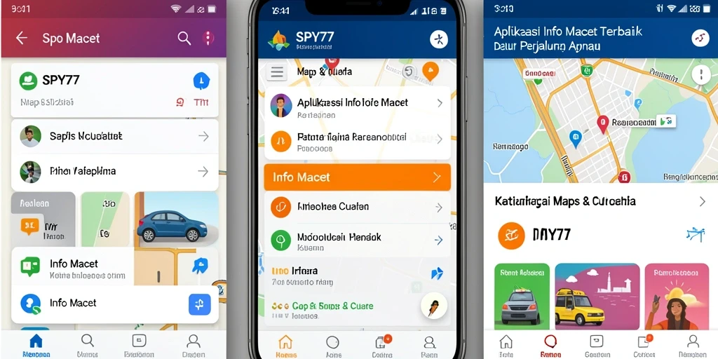 Antarmuka pengguna aplikasi SPY77 menampilkan informasi lalu lintas yang lengkap dan akurat.